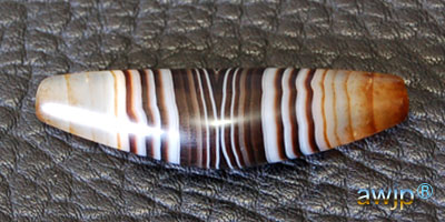 天然瑪瑙（メノウ）線珠 弓形天珠 senjyu35-2